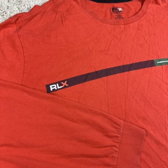 RLX Polo Sport Ralph Lauren Men’s XXL T Shirt Orange Long Sleeve Crew Neck - Picture 4 of 7